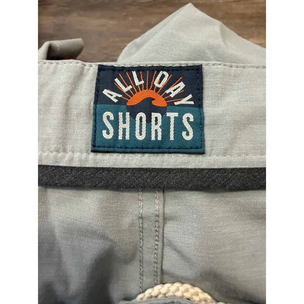 Faherty Men's All Day Shorts Size 33 Grey GUC golf vaca summer sweat wicking
